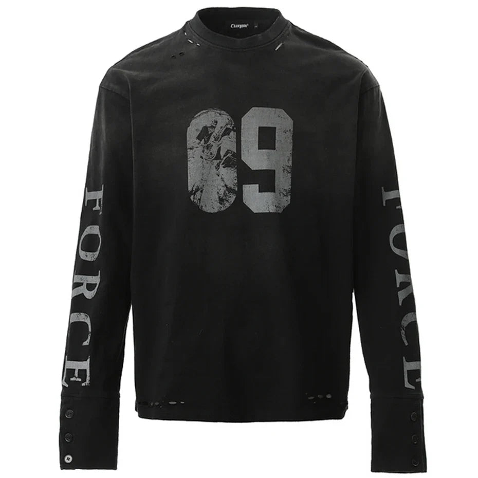 Y2K Force Graphic Long Sleeve Top
