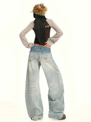 Y2K Grunge Wide Leg Japanese Boyfriend Jeans