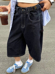 Y2K High Waist Denim Loose Fit Shorts Jorts
