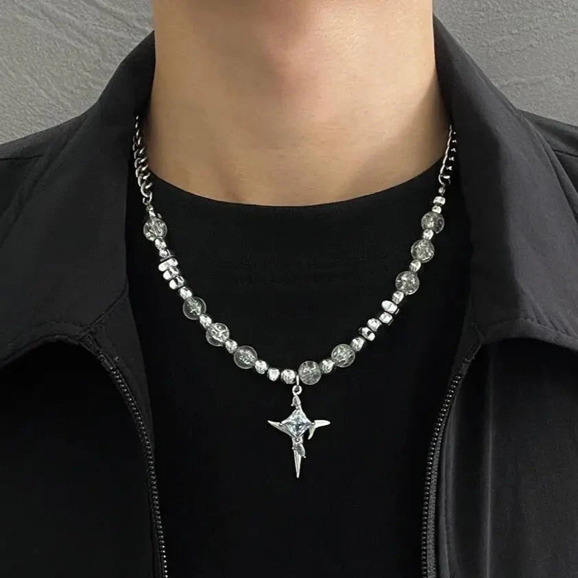 Y2K Imitation Pearl Cross Pendant Necklace