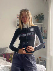 Y2K Knitted Racing Jacket