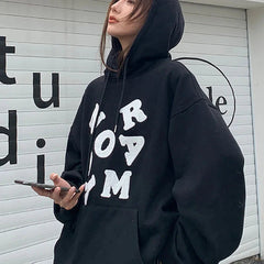 Y2K Letter Collage Baggy Womens Hoodie