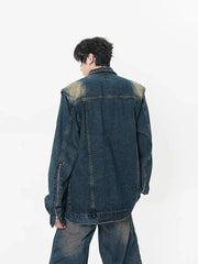 Y2K Mens Distressed Denim Jacket