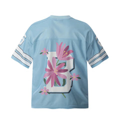 Y2K Mesh V Neck "Flower Print" Football Jersey