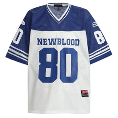 Y2K "New Blood 80" Graphic Classic Mesh Football Jersey