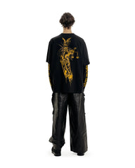 Y2K Oversized Justice Graphic Long Sleeve Top