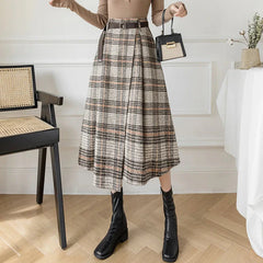 Y2K Plaid High Waist Half Skirt