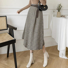 Y2K Plaid High Waist Half Skirt