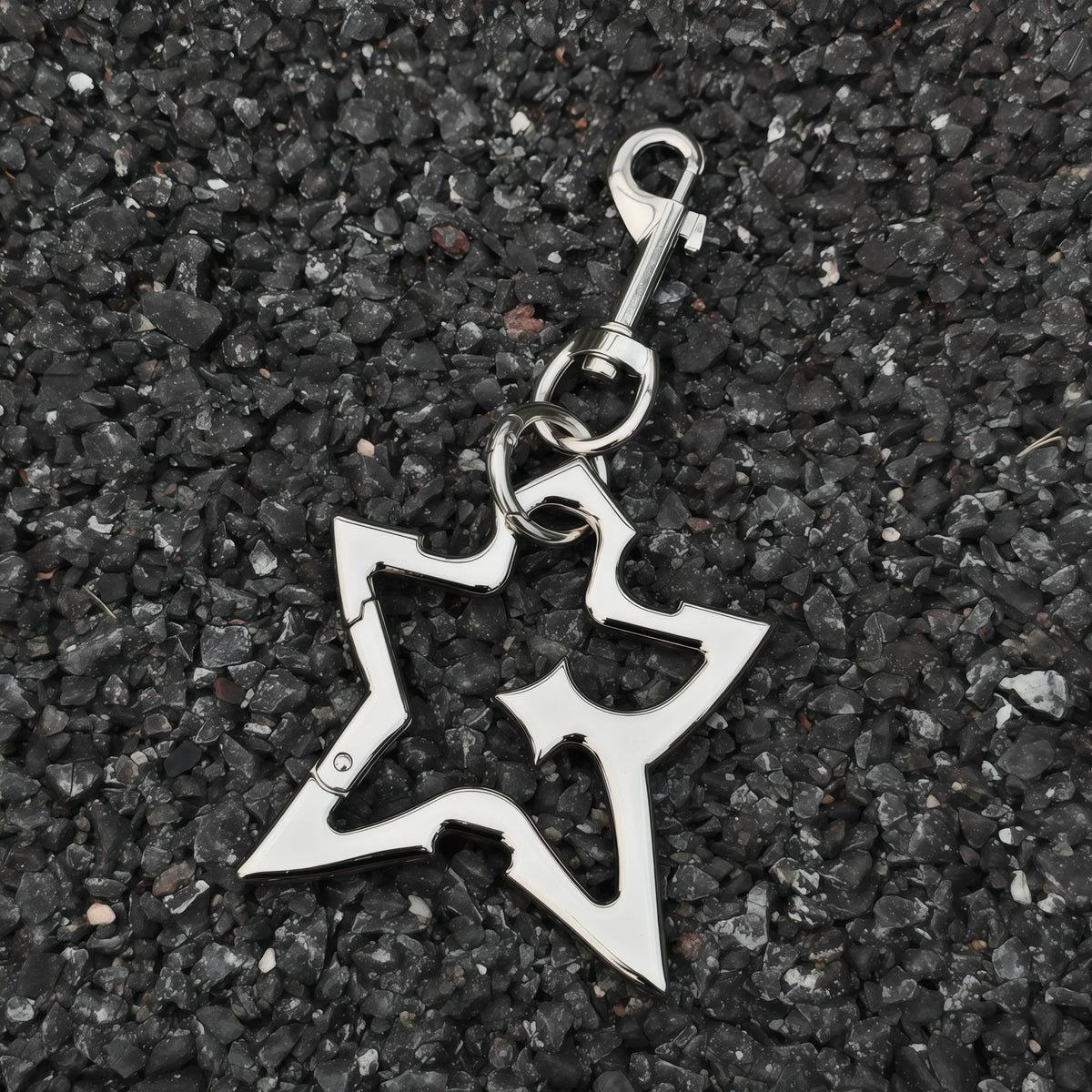 Y2K Pointed Star Belt Loop Carabiner Keychain