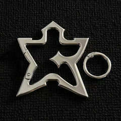 Y2K Pointed Star Belt Loop Carabiner Keychain