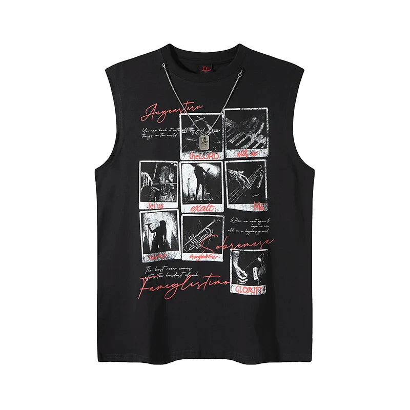 Y2K Polaroid Show Graphic Tank Top