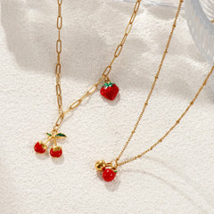 Y2K Red Fruit Pendant Necklace