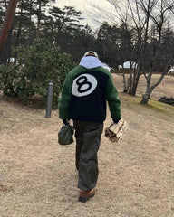 Y2K Reversible 8 Ball Fleece Jacket