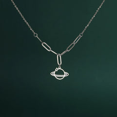 Y2K Saturn Planet Pendant Necklace