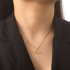 Y2K Saturn Planet Pendant Necklace
