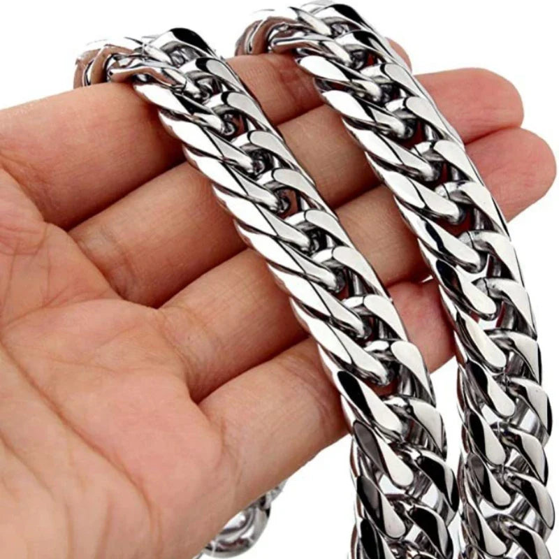 Y2K Silver Cuban Chain Necklace