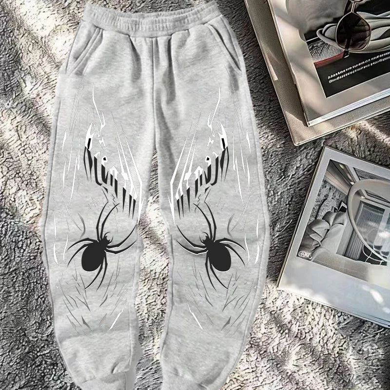 Y2K Spider Graphic Baggy Sweatpant Joggers Trousers