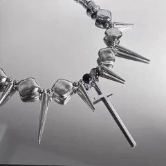 Y2K Spiked Cross Necklace