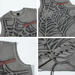 Y2K Vintage Spider Web Distressed Tank Top
