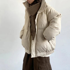 Y2K Waffle Shell Padded Puffer Jacket Coat