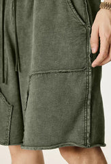Y2K Washed Panelled Cotton Shorts