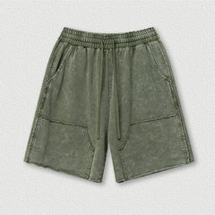 Y2K Washed Panelled Cotton Shorts