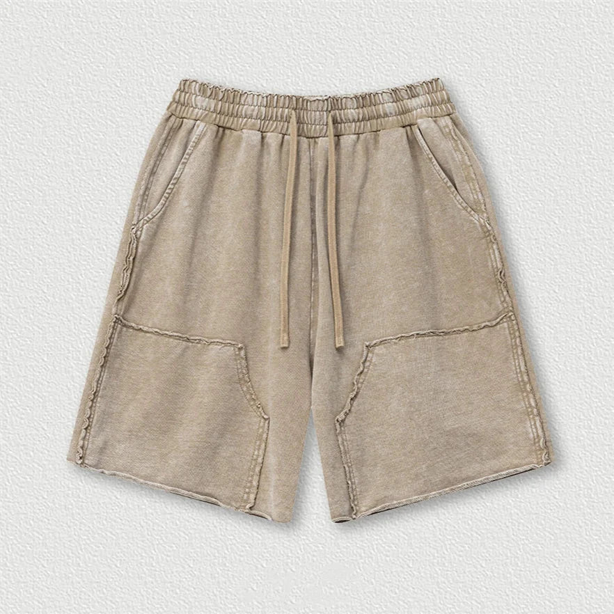 Y2K Washed Panelled Cotton Shorts
