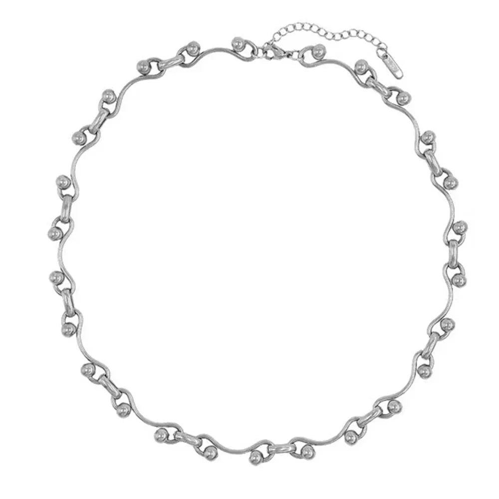 Y2K Wave Ball Chain Necklace
