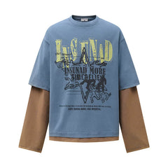 Y2K Western Mock Layered Long Sleeve Top