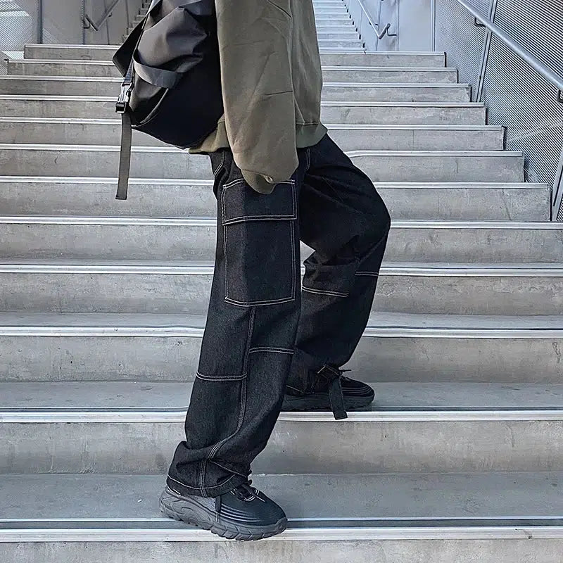 Y2K Wide Leg Baggy Cargo Jeans
