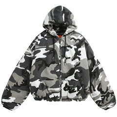 Y2K Winter Camo Hooded Jacket Coat
