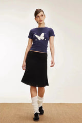 Y2K Womens Plaid Lettuce-Edge Mesh Mini Skirt