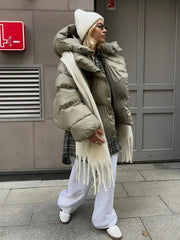 Y2K Womens Winter Warmer Hooded Puffer Jacket Coat
