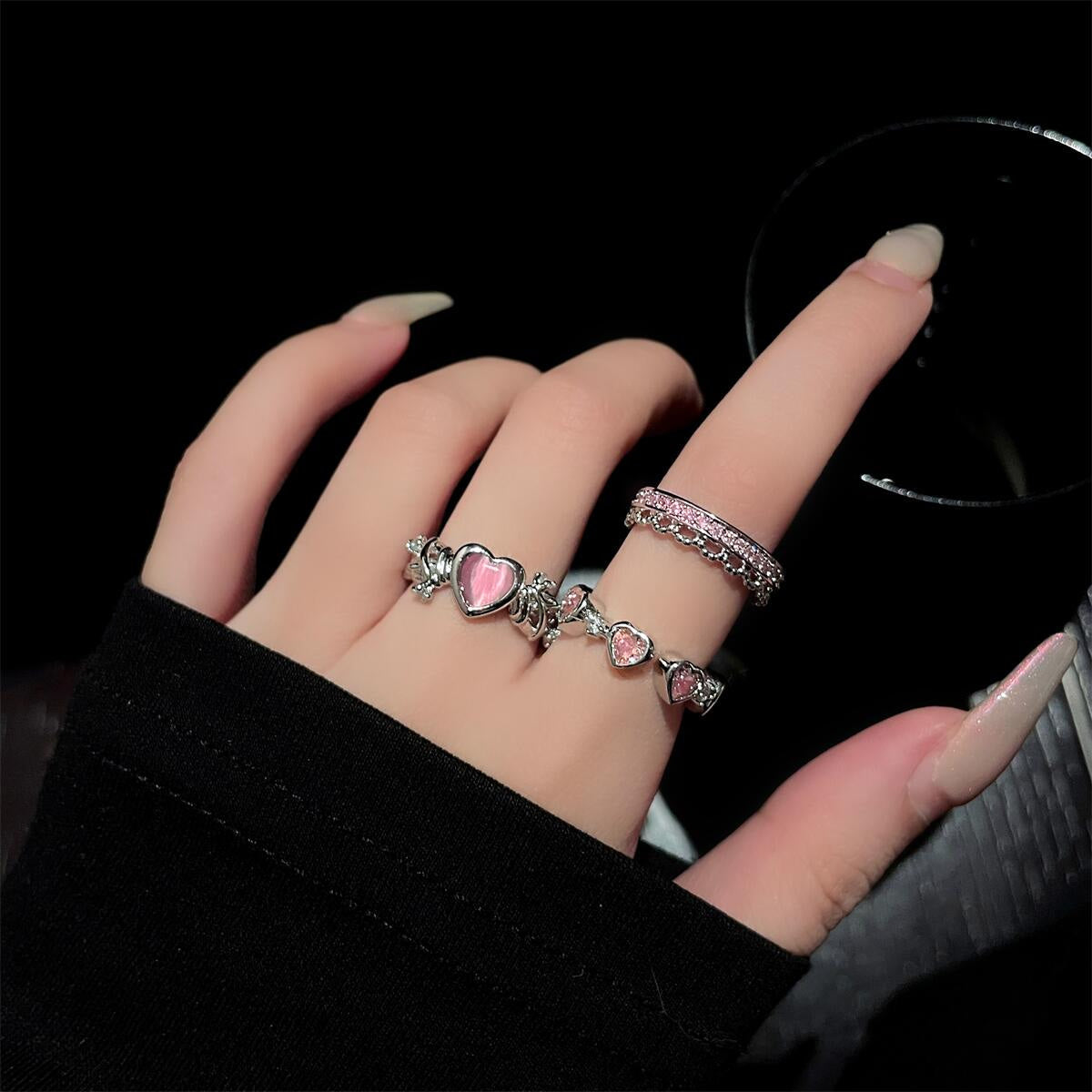 Adjustable Princess Heart Rings