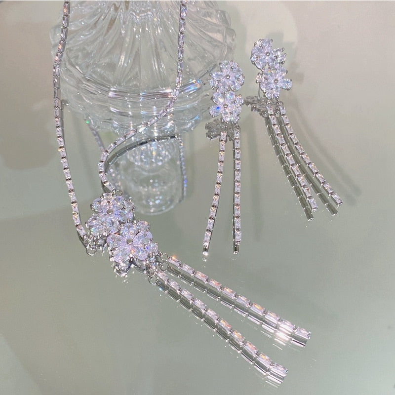 Cascading Flower Jewelry Set