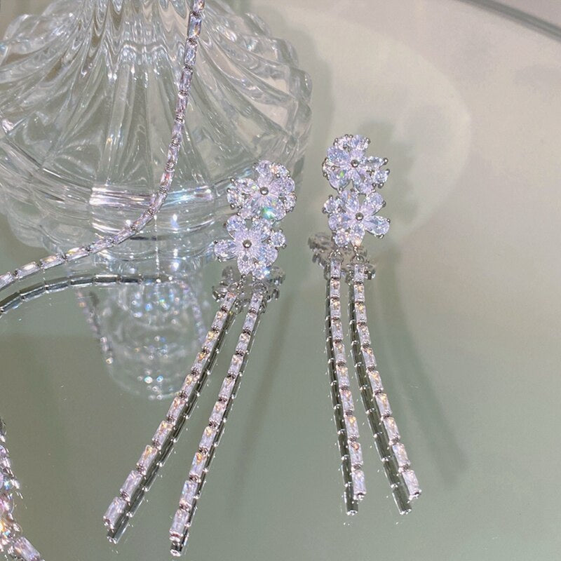 Cascading Flower Jewelry Set
