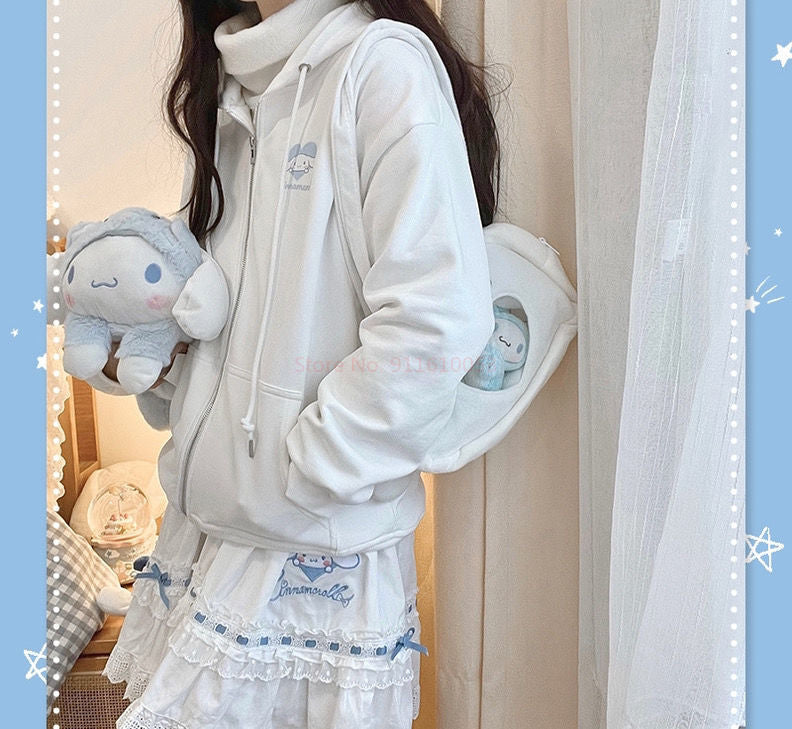 Bunny Ear Oversized Zip Up Hoodie