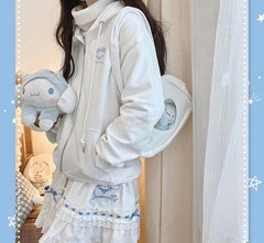 Bunny Ear Oversized Zip Up Hoodie