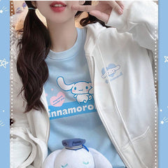 Bunny Ear Oversized Zip Up Hoodie
