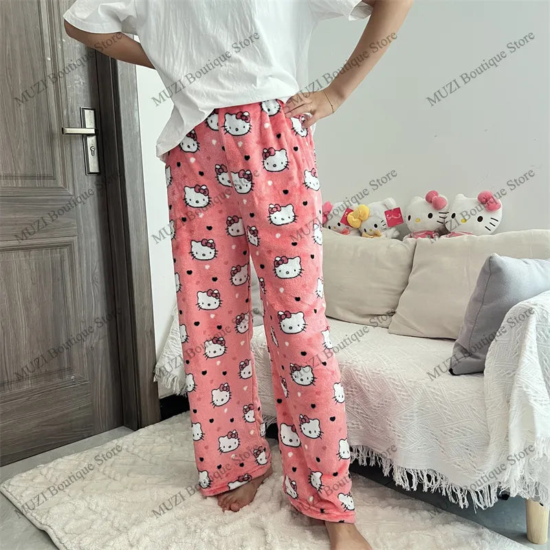 Cozy Holiday Kawaii Kitten Pajama Pants