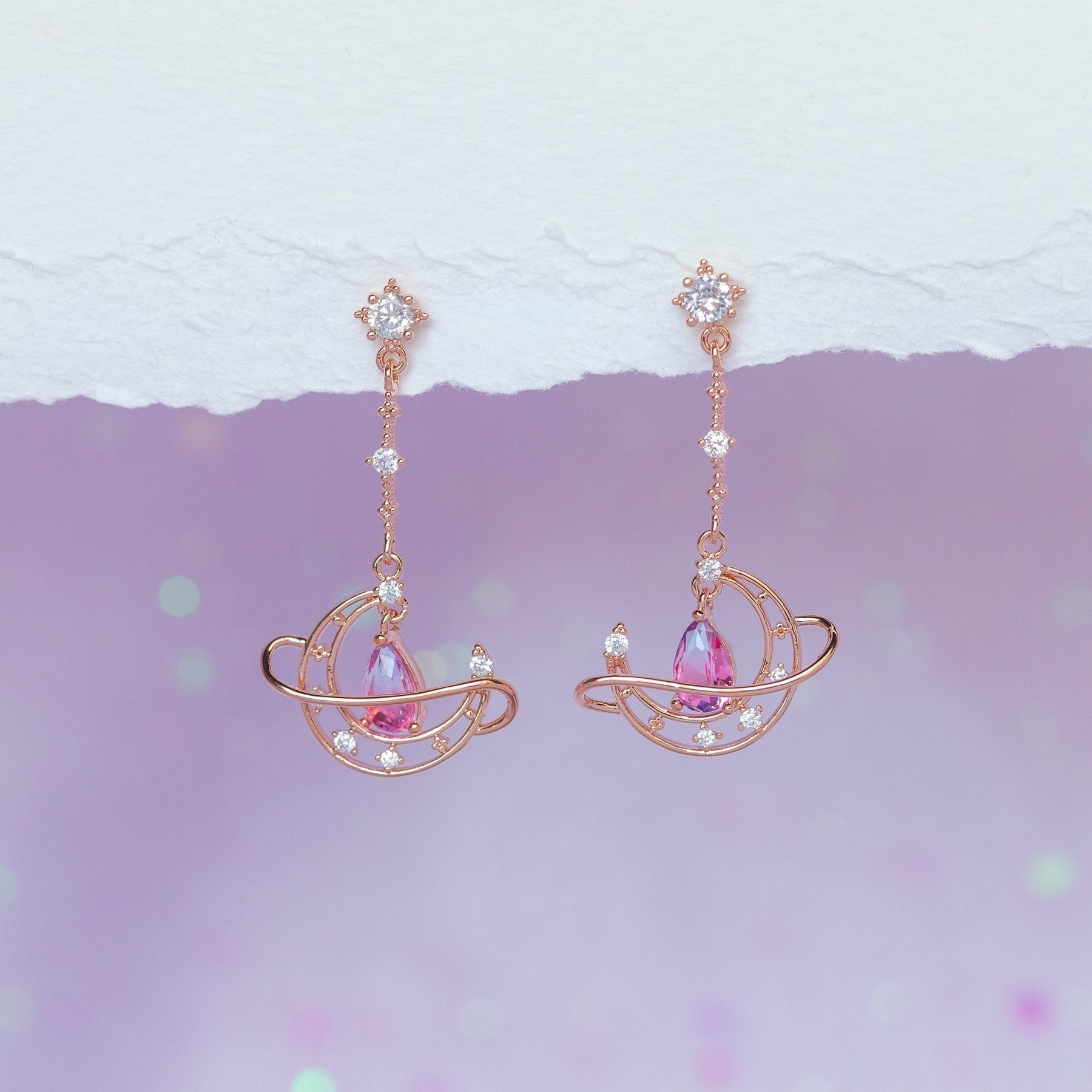 Crescent Moon Drop Earrings