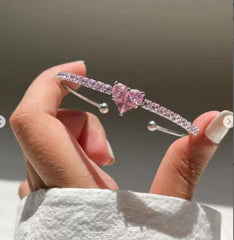 Crystal Heart Lovecore Bangle Bracelet