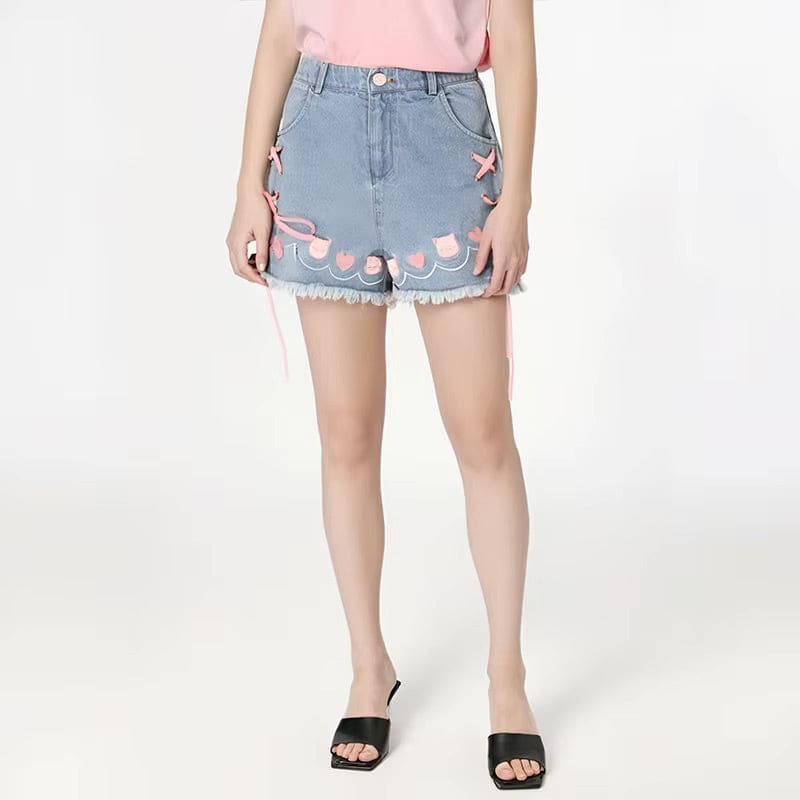 Denim Neko High Waisted Shorts