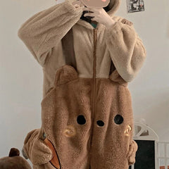 Fuzzy Carrot Bear Overalls Set