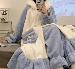 Fuzzy Puppy Pajama Night Dress Set
