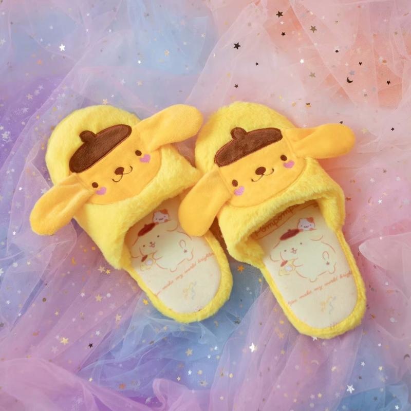 Fuzzy Bunny Embroidered Slippers