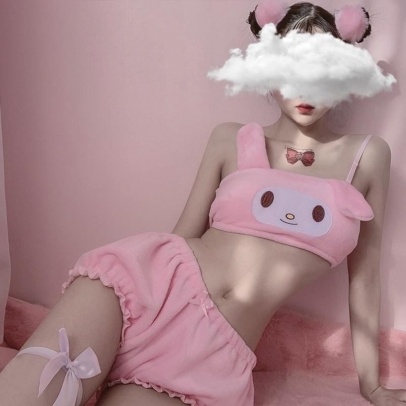 Fuzzy Kawaii Lingerie Set