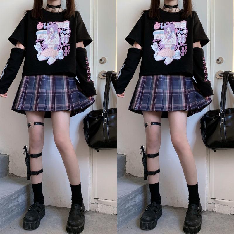 Gaming E-Girl Crop Top With Cuffs