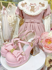 Golden Teddy High Heel Mary Janes