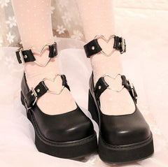 Heart Buckle Wedge Shoes